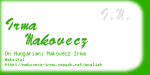 irma makovecz business card